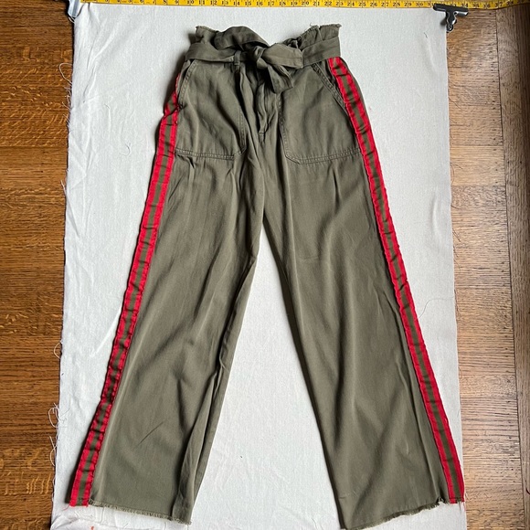 army green side striped pants - Picture 1 of 7